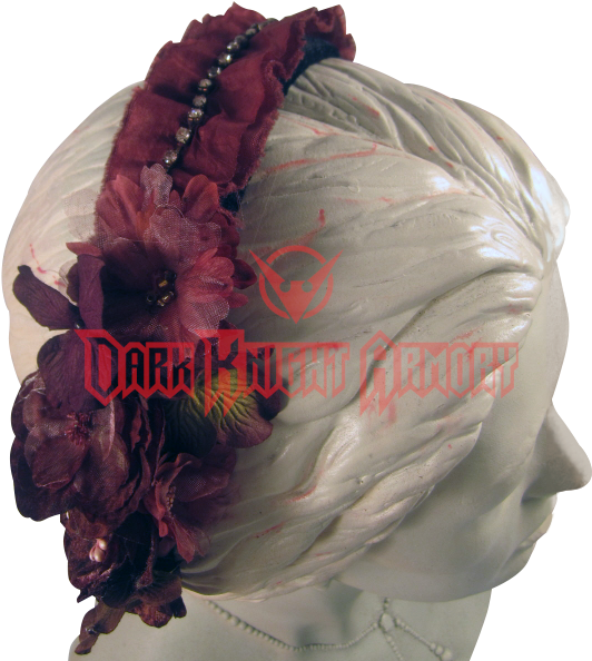 Burgundy Vintage Velvet Headband - Lace Wig (593x593), Png Download