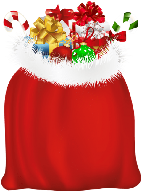 Free Png Red Santa Gift Bag Png - Bolsa De Regalos De Santa Claus (480x648), Png Download