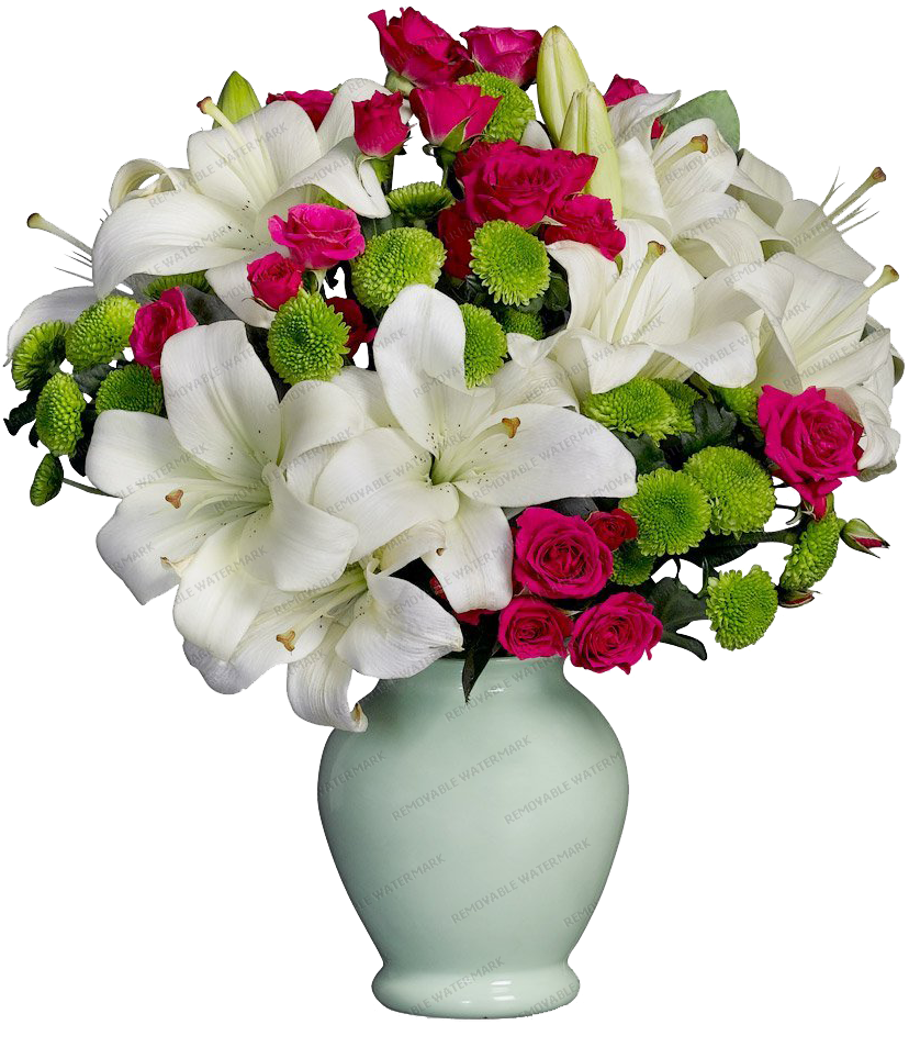 White Lily In A Bouquet - Bouquet (1000x1000), Png Download