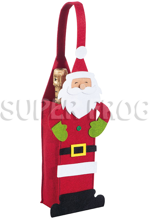 Felt Material Christmas Gift Bag With The Theme Santa - Christmas Decoration (494x720), Png Download