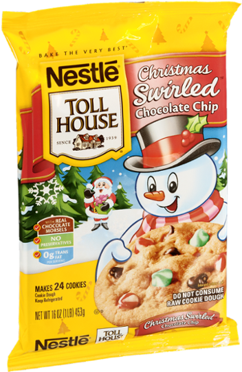 Nestlé® Toll House® Christmas Swirled Chocolate Chip - Nestle Chocolate Chip Christmas Cookies (600x600), Png Download