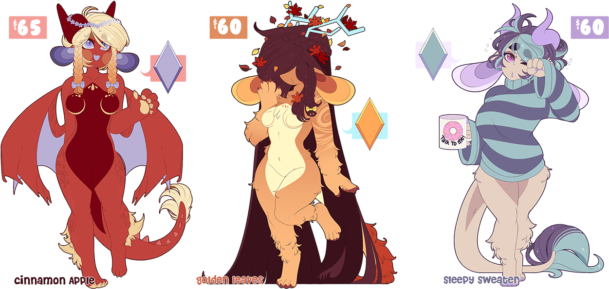 Autumn Festival Sparkle Dragons [closed] - Cartoon (1280x602), Png Download