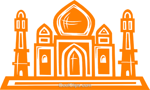 Taj Mahal Royalty Free Vector Clip Art Illustration - Taj Mahal Vector Png (480x288), Png Download
