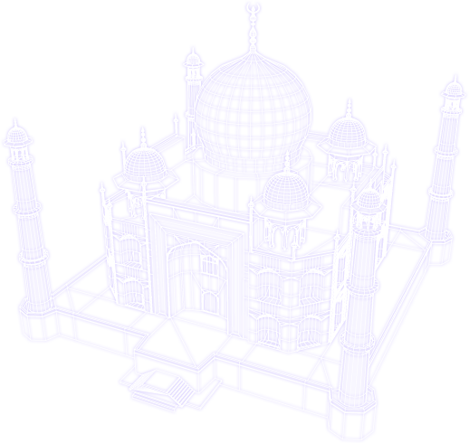Taj Mahal In 3d (518x490), Png Download