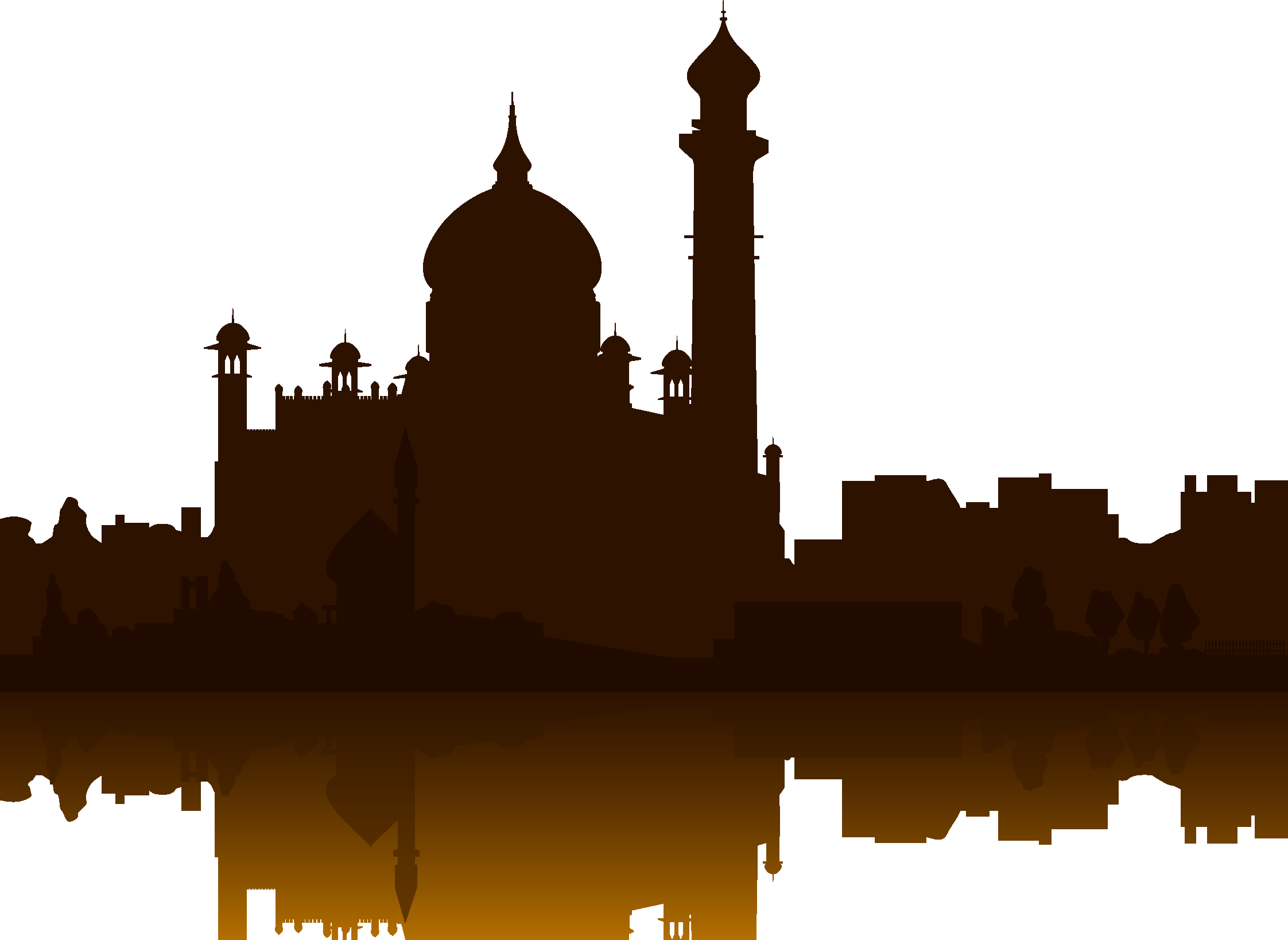 Palace Clipart Silhouette Taj Mahal - Taj Mahal Silhouette (2244x1638), Png Download