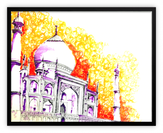 Paintings - Taj Mahal - Art (540x441), Png Download