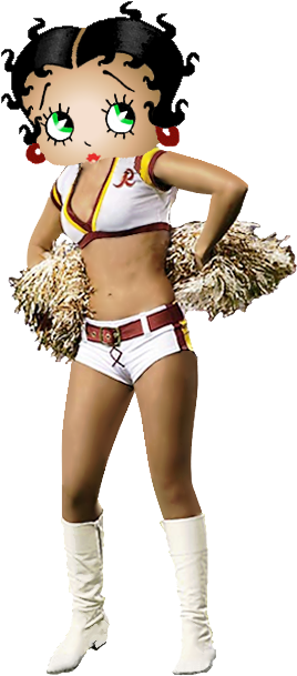 Redskins Cheerleaders, Betty Boop Pictures, Washington - Betty Boop (336x620), Png Download
