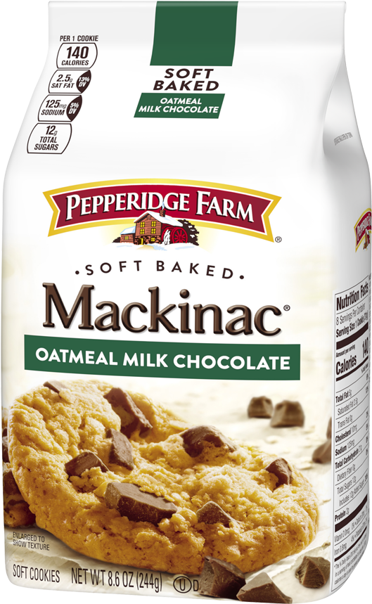 Mackinac® Soft Baked Oatmeal Milk Chocolate Chunk Cookies - Pepperidge Farm Oatmeal Cookies (1000x1000), Png Download