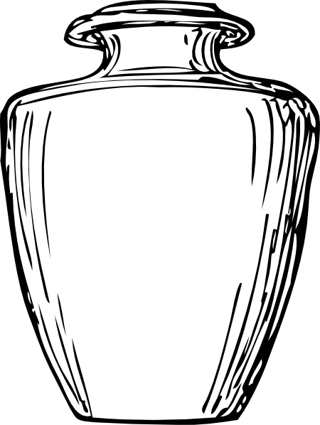Black & White Greek Jar Svg Clip Arts 450 X 598 Px (450x598), Png Download
