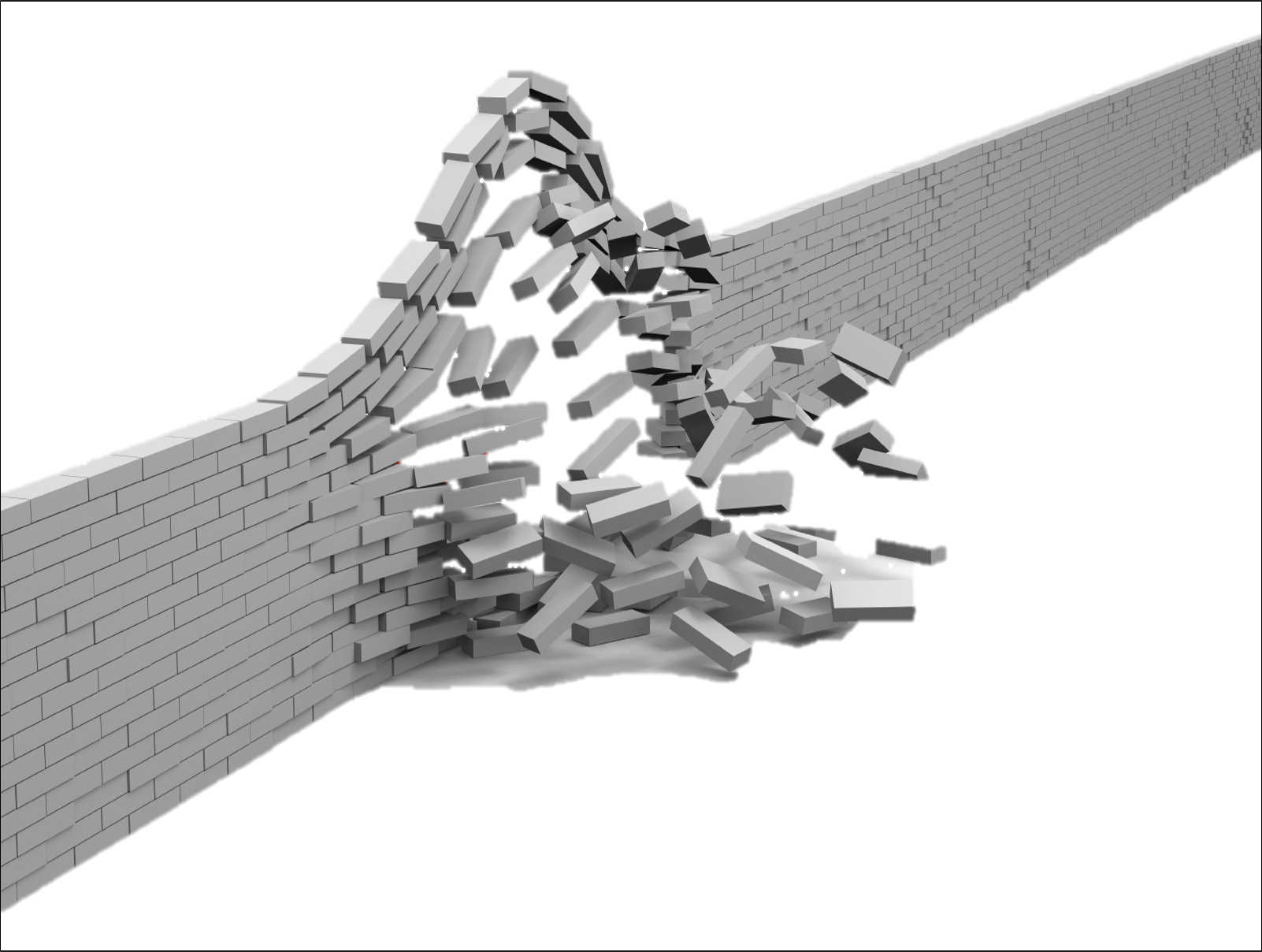 Broken Wall No Arrow - Bank (1602x1208), Png Download