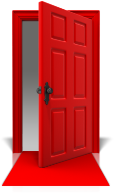 Door Open Png - Red Door Open Png (300x400), Png Download