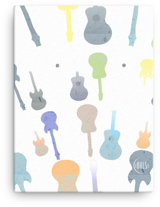 Image Of Pastel Guitars On Canvas - Broken Heart (1000x1000), Png Download