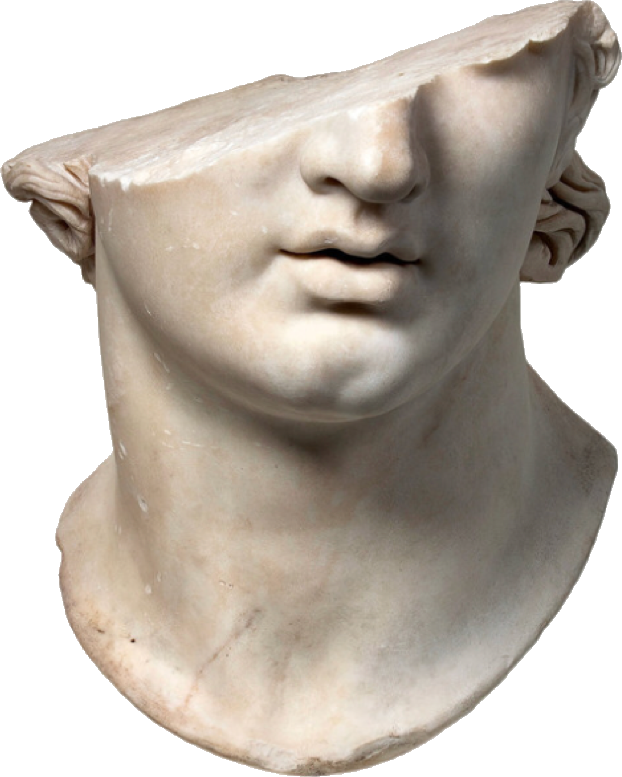 Broken Statue / Polyvore Asian Wall Art, Aesthetic - Head Of A Youth (2048x1811), Png Download