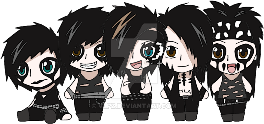 Black Veil Brides Anime By Vlpz On Deviantart - Chibi Black Veil Brides (900x458), Png Download