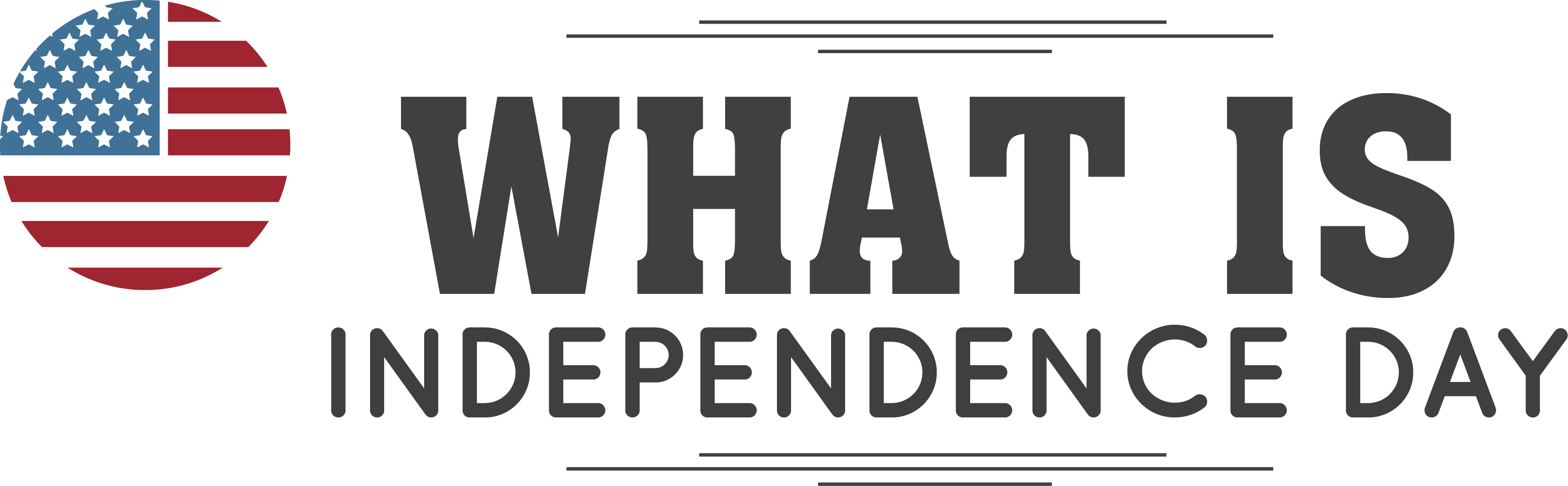 Fourth Of July Also Known As Independence Day Or July - Black-and-white (3449x1070), Png Download