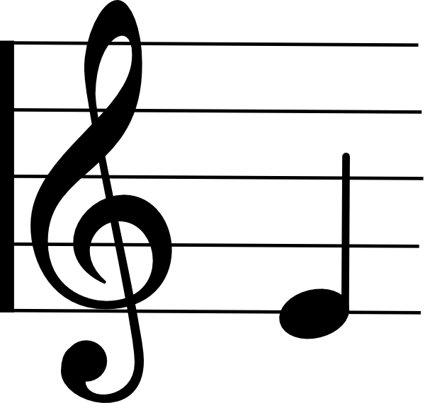 Music Notes Png Images Free Download, Note Clef Png - Treble Clef Notes E (600x570), Png Download