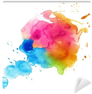 Colorful Watercolor Drop On A White Background Wall - Watercolor Painting (400x400), Png Download