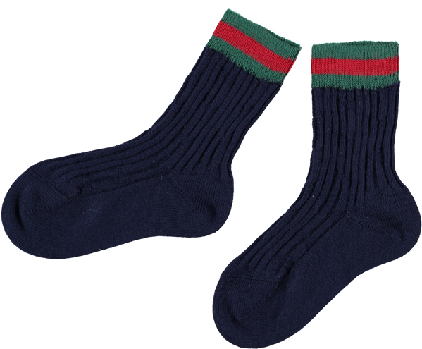 Picture Of Cotton Striped Detail Tube Socks Navy, Red - Gucci Kids Socks (600x600), Png Download