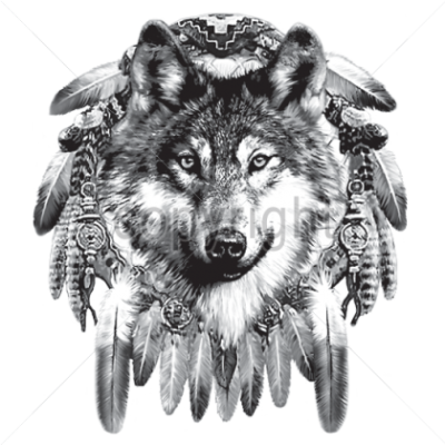 Download Wolf Tattoos Free Png Transparent Image And - Attrape Reve Loup Tatouage (400x400), Png Download