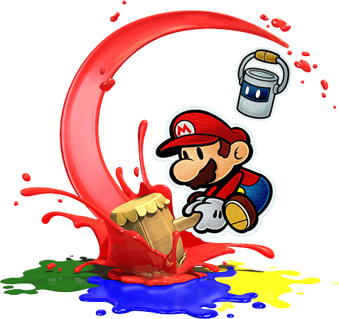 Mario Character - Paper Mario Color Splash (nintendo Wii U) (477x449), Png Download
