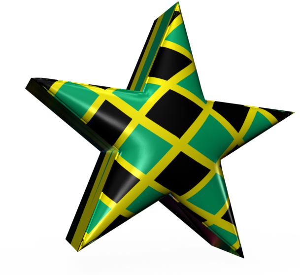 3d Plastic Jamaican Star - Toy (608x579), Png Download