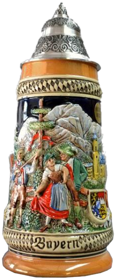 "bayern" Stein With Mountain Scene And Dancing Couple - Lighthouse (600x600), Png Download