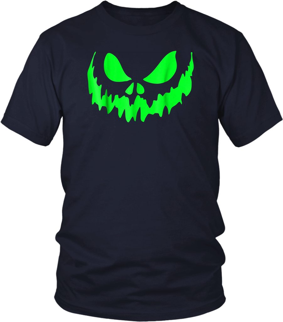 Scary Face Halloween Glow In The Dark Effect Print - Scary Face Halloween Tshirt | Jack O Lantern Shirt (1024x1024), Png Download