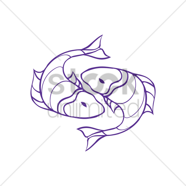Pisces Drawing At Getdrawings - Vector Graphics (600x600), Png Download