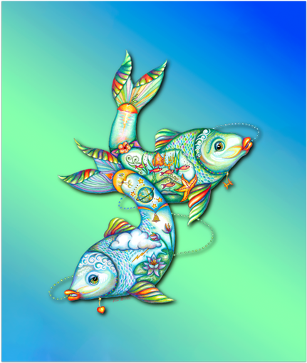 Pisces Canvas - Pisces (600x600), Png Download