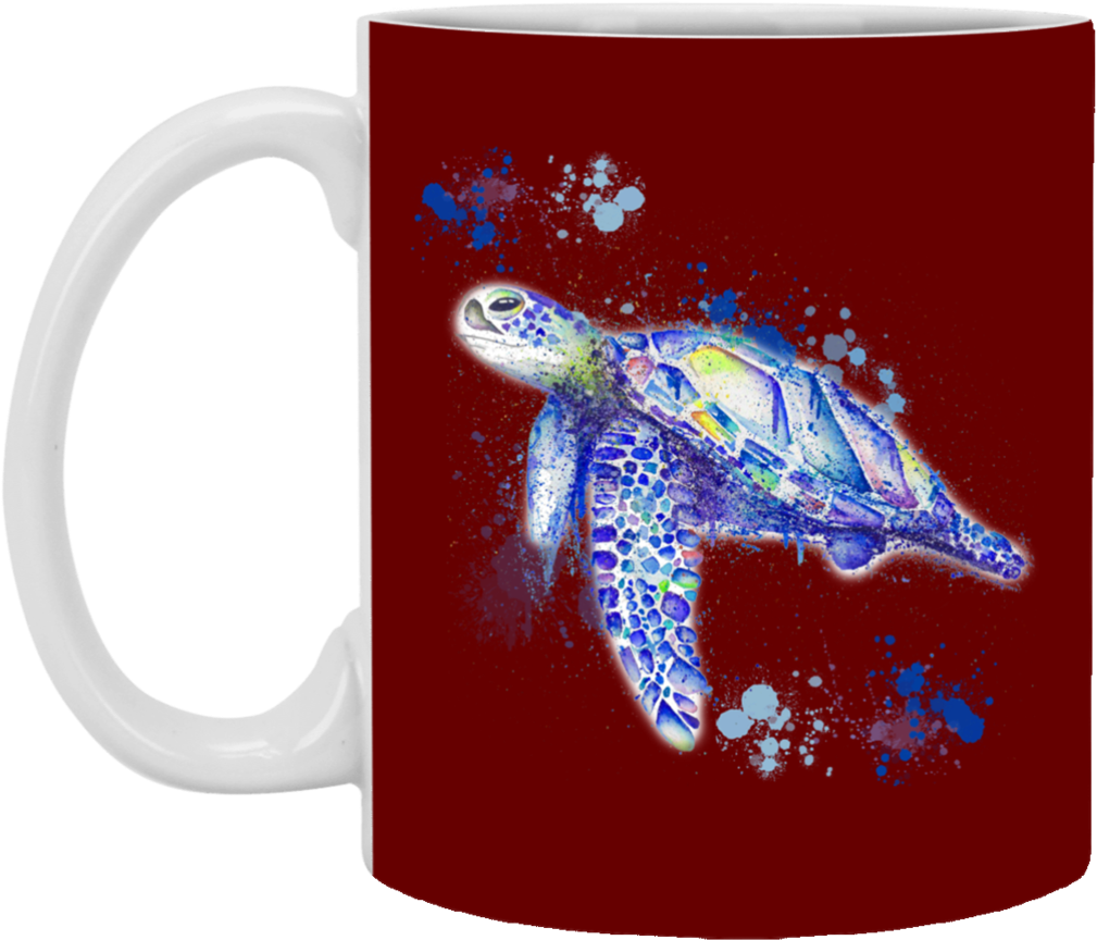 Watercolor Sea Turtle Mugs - Turtle (1024x1024), Png Download
