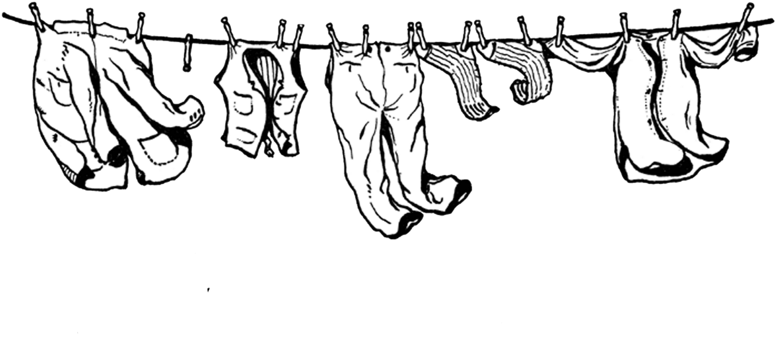 {click To Download/save Png Image} The Above Image - Clothes Line Clip Art (1600x733), Png Download