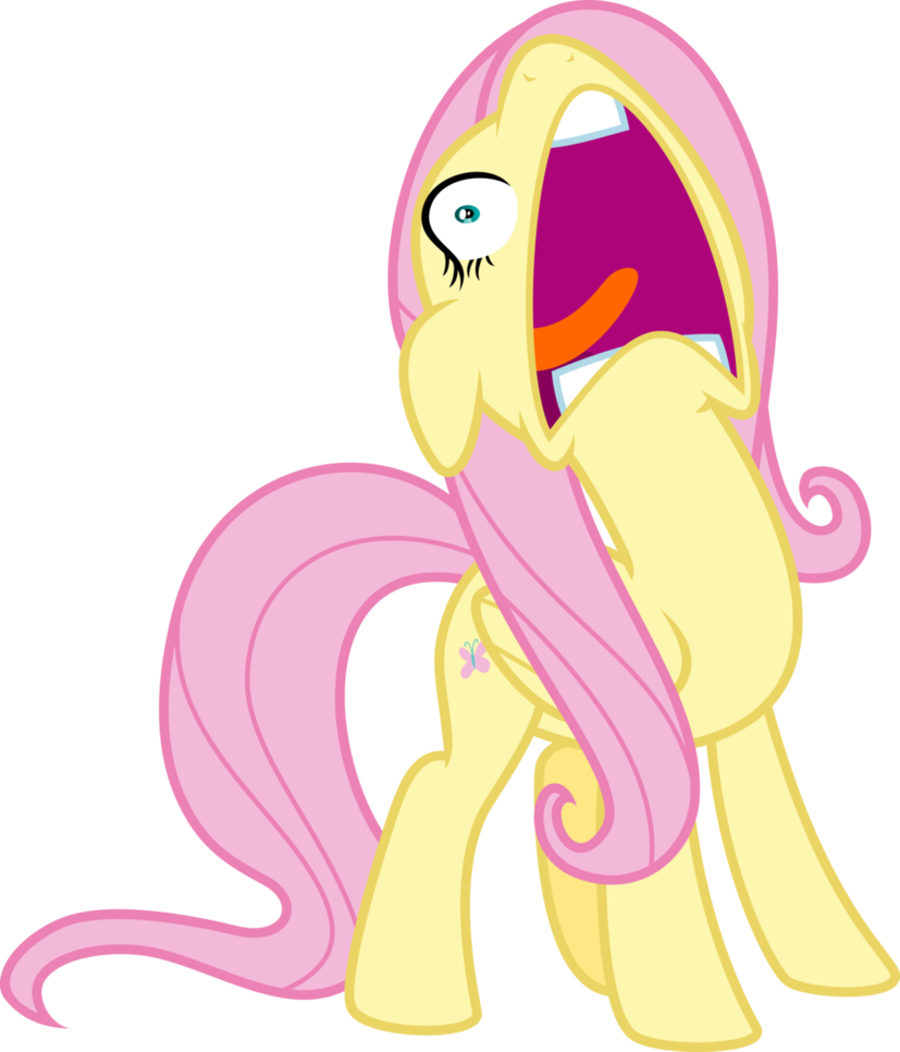 Fluttershy The By Aethon On Deviantart - Fluttershy Scream Vector (827x966), Png Download