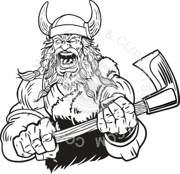 Viking Yelling With Axe And Shield - Viking Face (361x349), Png Download