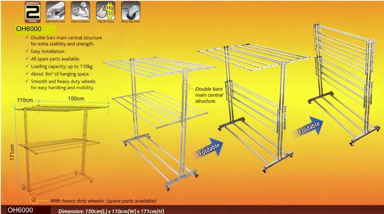 Clothes Hangers, Retractable Clothesline,retractable - Singapore Balcony Dress Hanger (940x300), Png Download