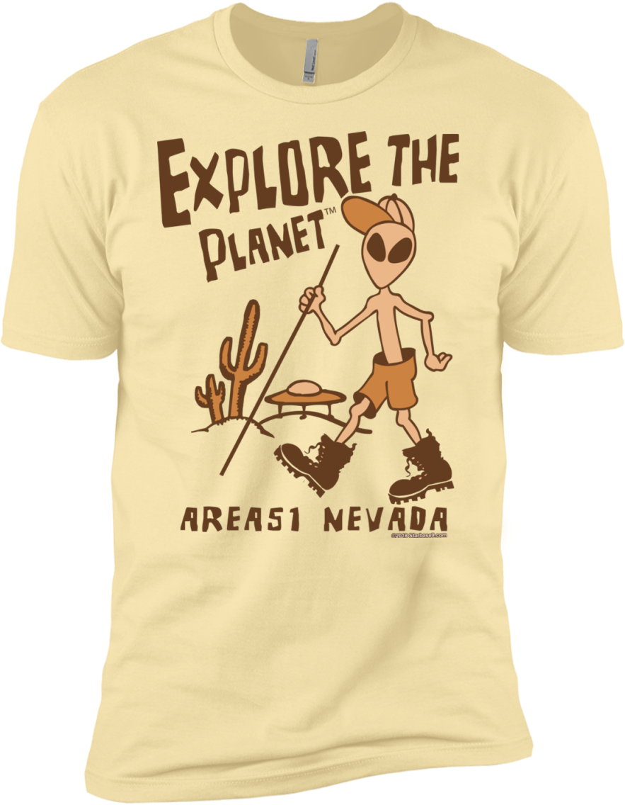 Alien Explore The Planet Premium Mens Ufo T-shirt - Shirt (1155x1155), Png Download