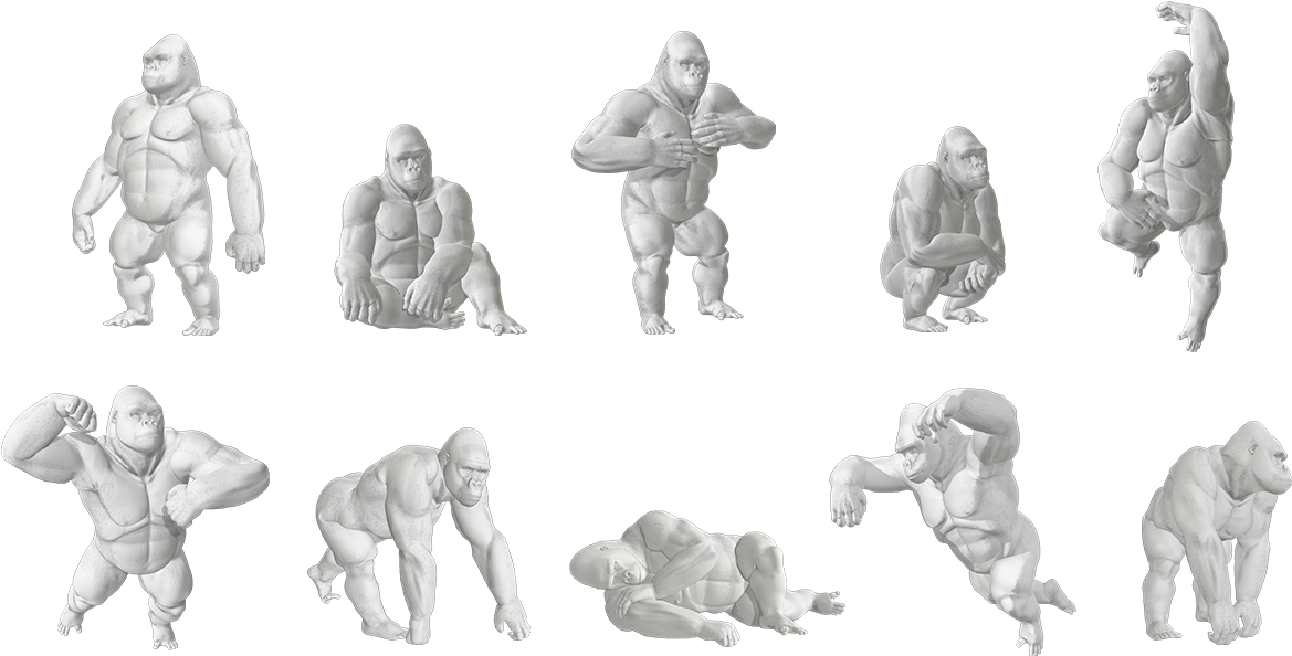 Dawn's Starter Stack - Gorilla Drawing Pose (1280x700), Png Download