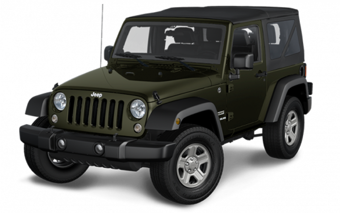 2018 Two Door White Jeep Wrangler Sport (900x450), Png Download