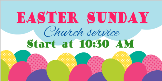 Easter Sunday Church Service Vinyl Banner With Time - Fête De La Musique (560x560), Png Download