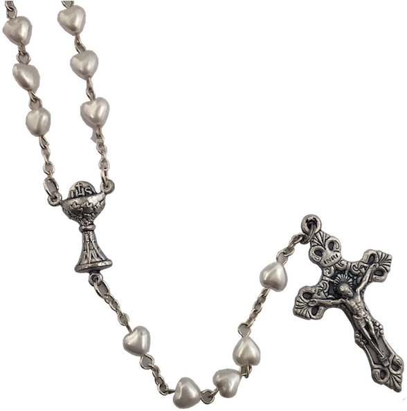 Heart Shape First Communion Rosary - Rosario Primera Comunion Png (600x600), Png Download