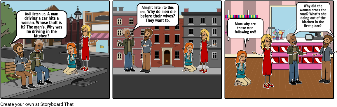 Sexist's Strike Back - Cartoon (1164x385), Png Download