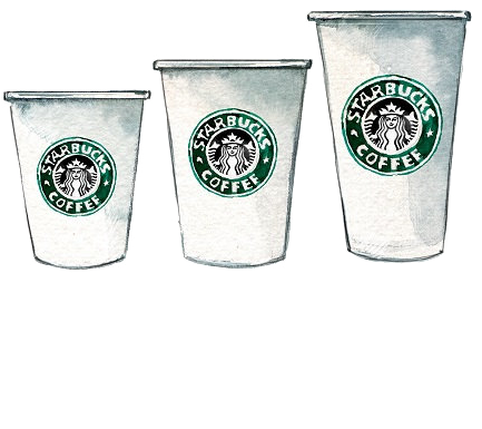 Coffee Frappuccino Cup Tea Mug Starbucks Hand-painted - Starbucks (570x585), Png Download