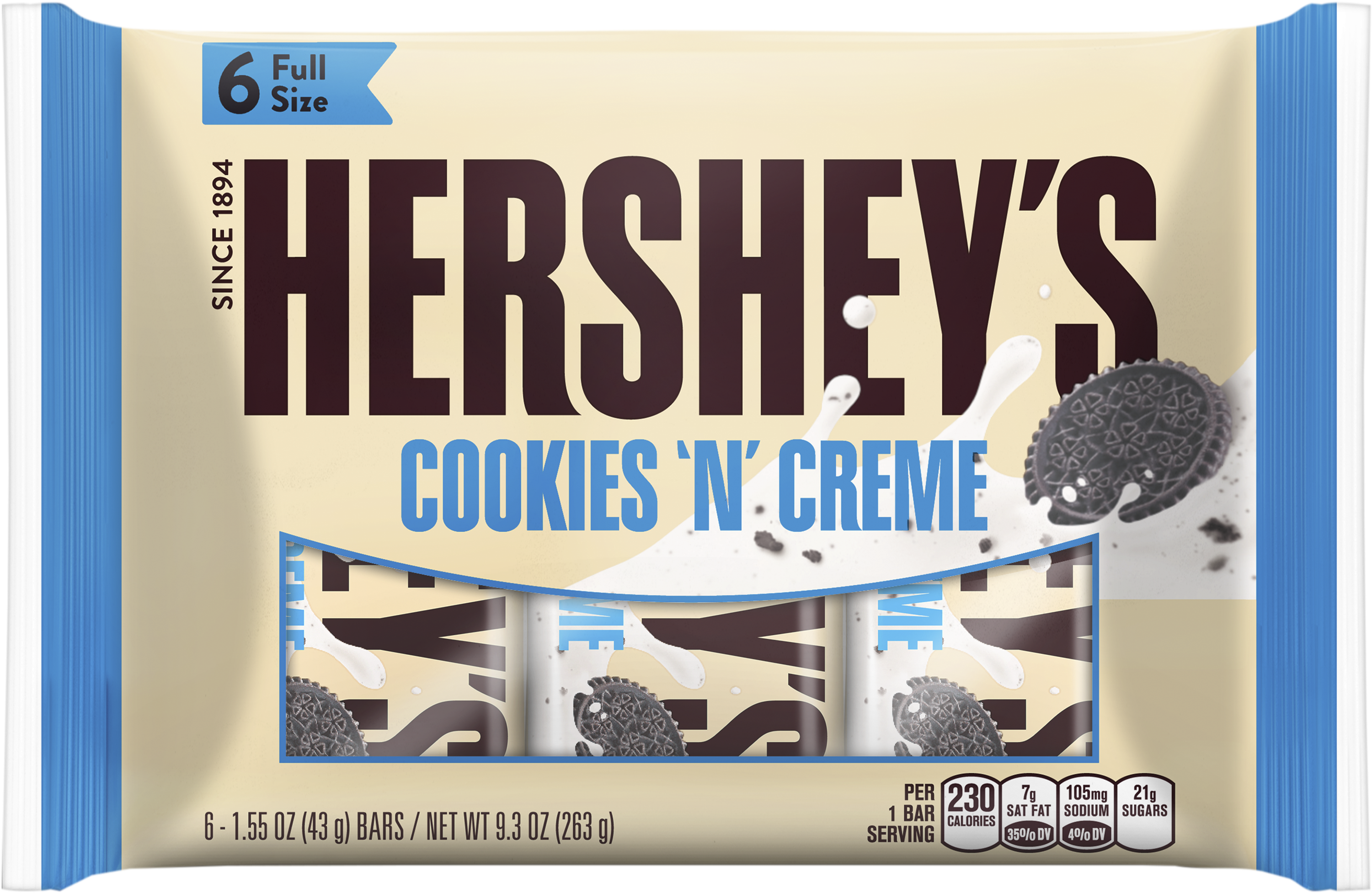 Hershey's Cookies 'n' Creme White Chocolate Candy Bar, - Hershey's Cookies N Creme (3000x3000), Png Download