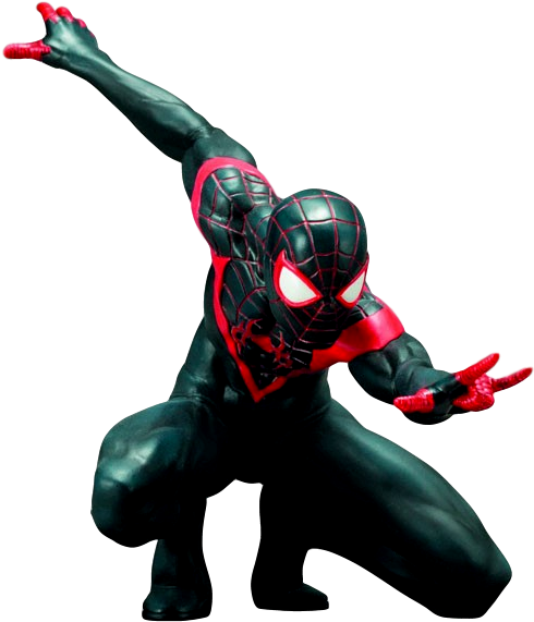 Ultimate Spider-man Miles Morales - Ultimate Spider Man Artfx (534x625), Png Download