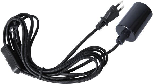 E14 Fassung Mit Kabel Schalter Und Stecker (600x600), Png Download