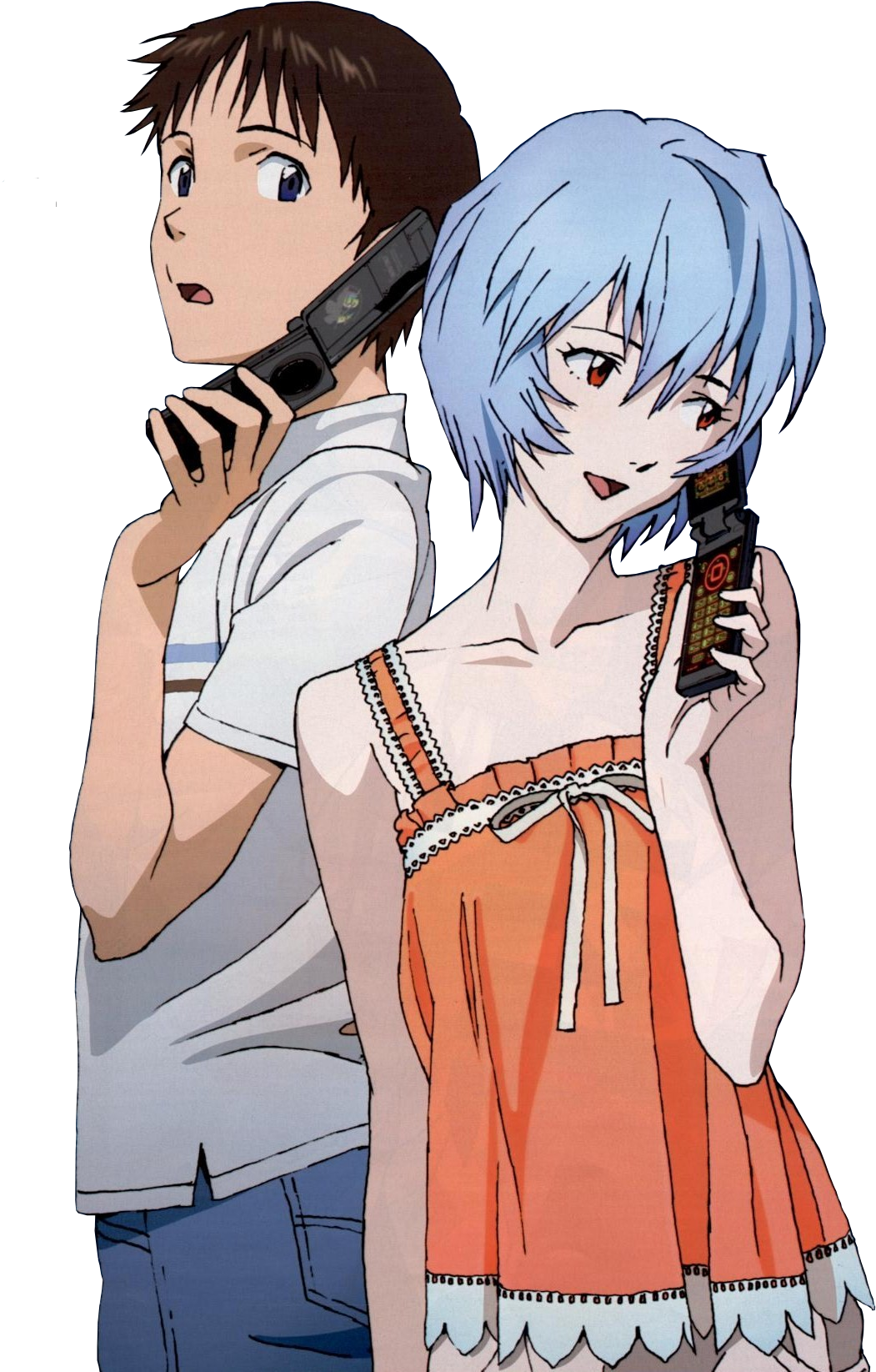 Evangelion Cell Phone - Shinji Ikari X Rei Ayanami (1270x1654), Png Download