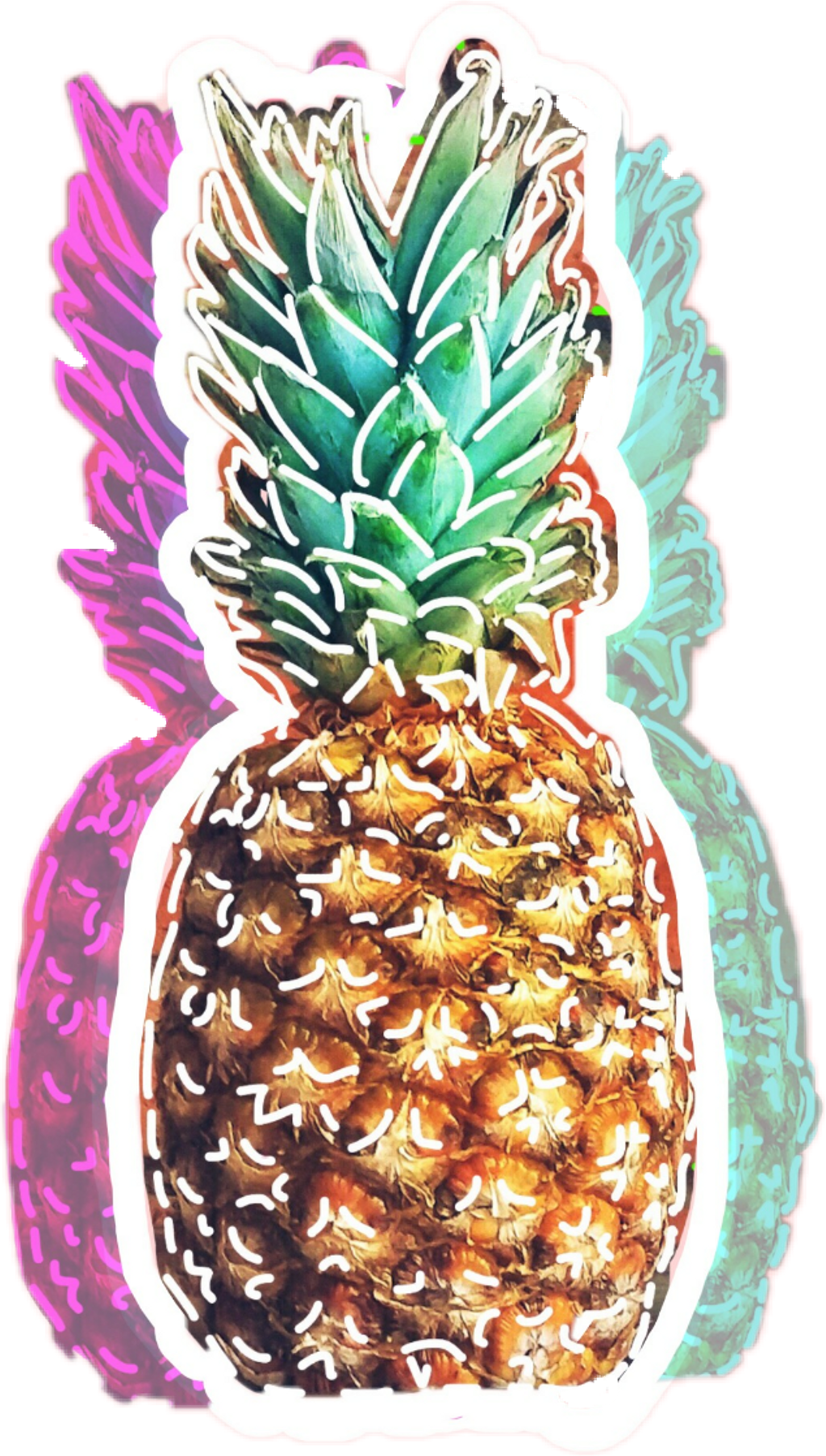 Pineapple Sticker - Pineapple (1024x1804), Png Download