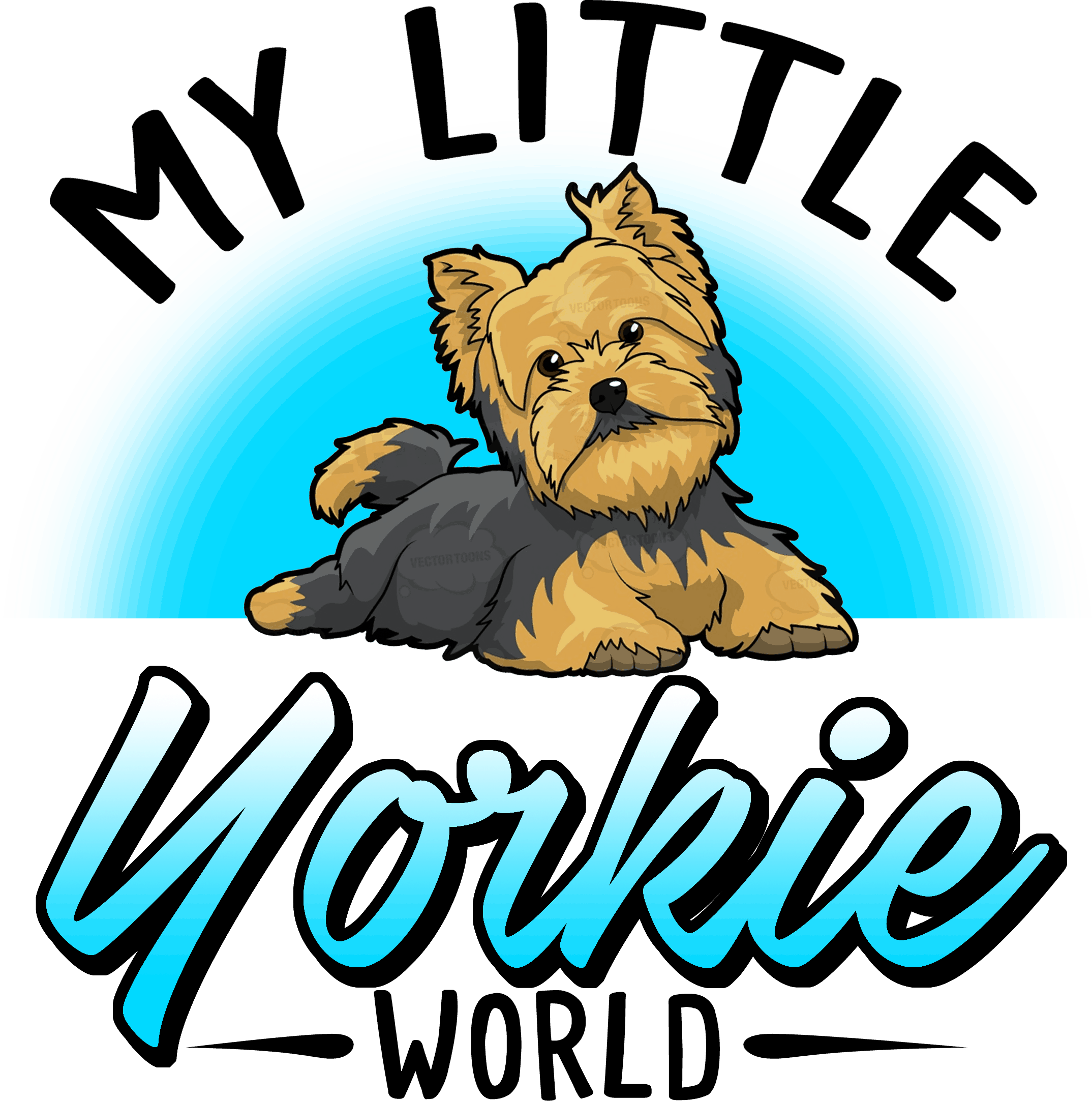 My Yorkie World - Yorkshire Terrier (2148x2165), Png Download