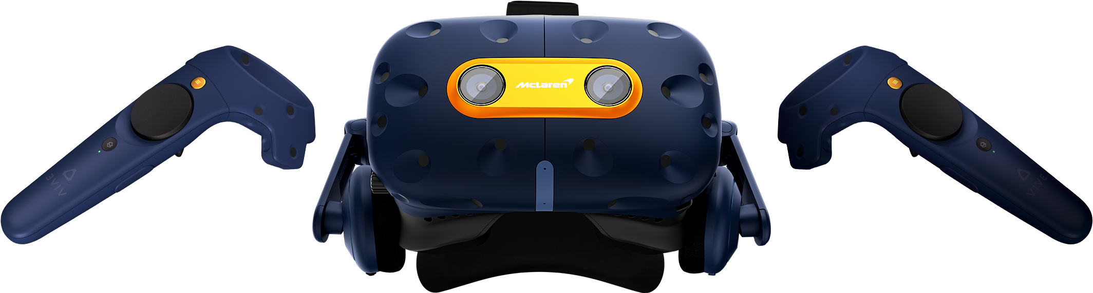 The Vive Pro Mclaren Limited Edition Headset Will Also - Htc Vive Pro Mclaren Limited Editio (2480x818), Png Download