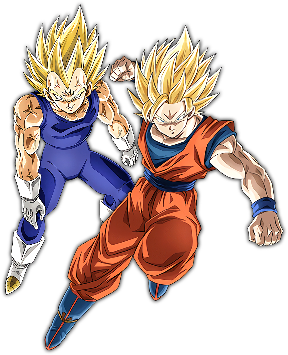 Image Ssj2 Goku And Majin Vegetapng Dragon Ball Z - Ssj2 Goku And Majin Vegeta (1011x1246), Png Download