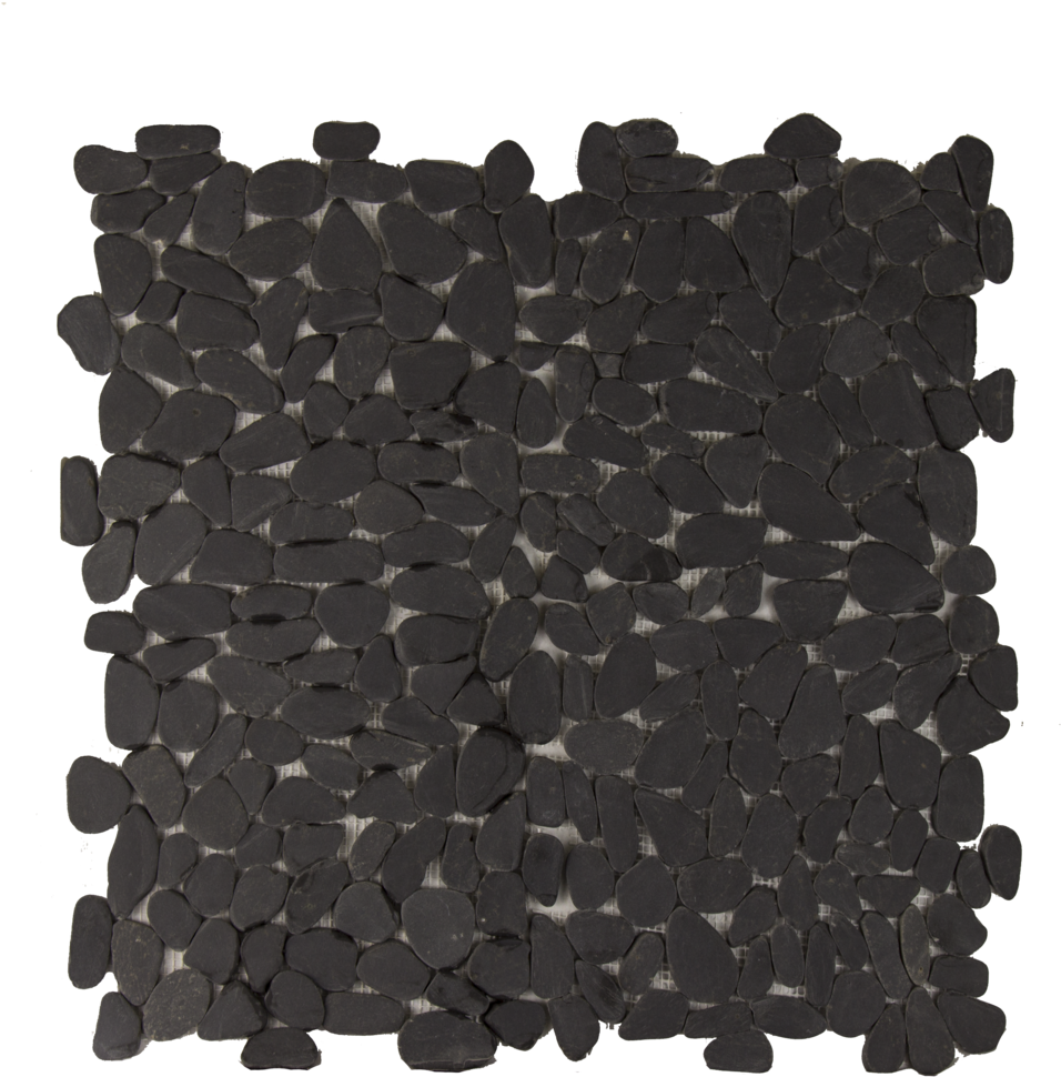 Nero Bianco Matt Flat Pebbles - Floor (1000x1000), Png Download
